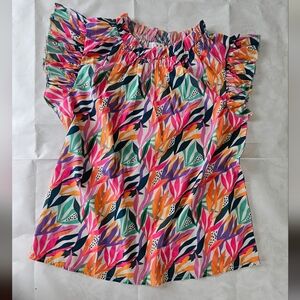THML Top Colorful Tropical Print Multicolor